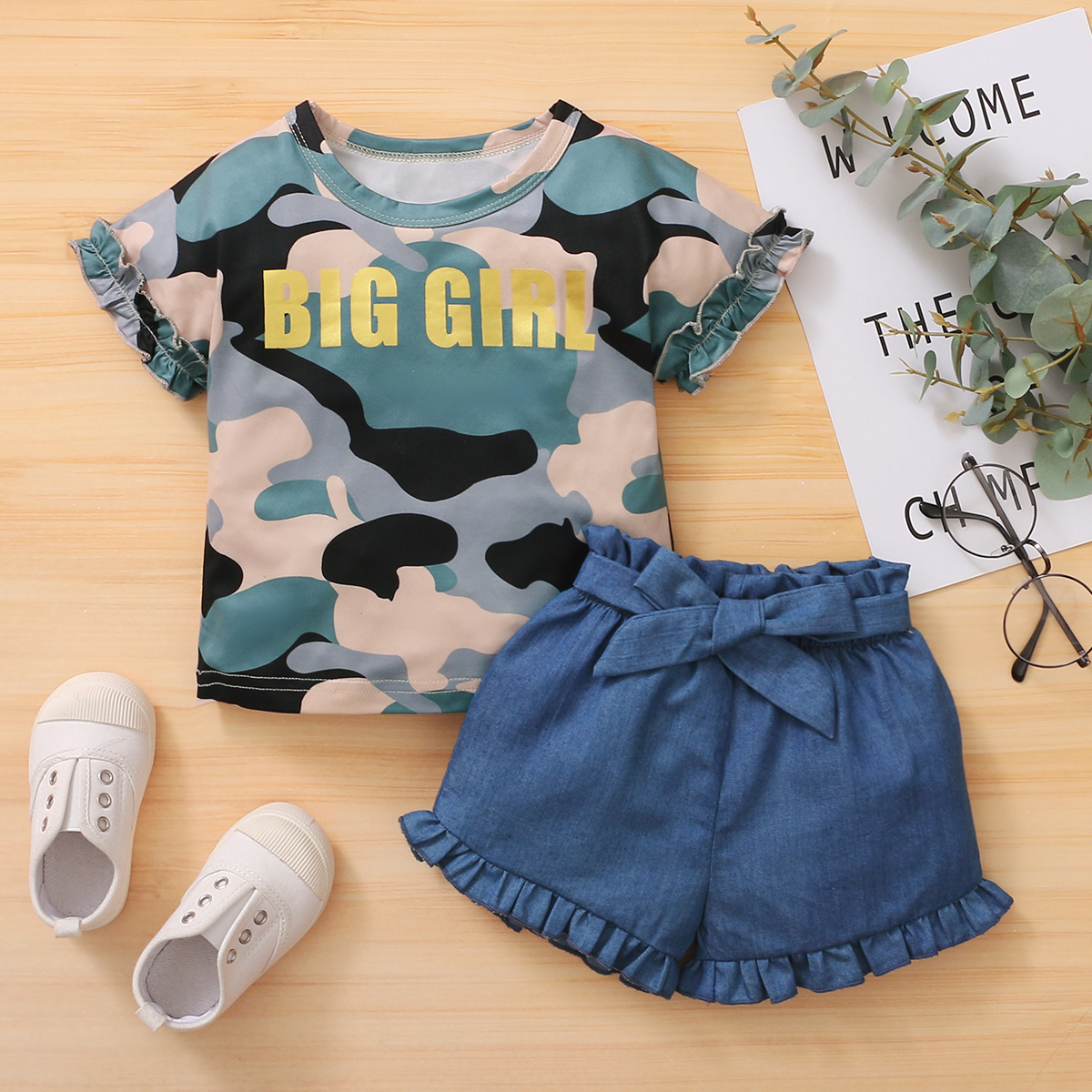 2pcs Summer Cotton Baby Girl casual Baby's Sets