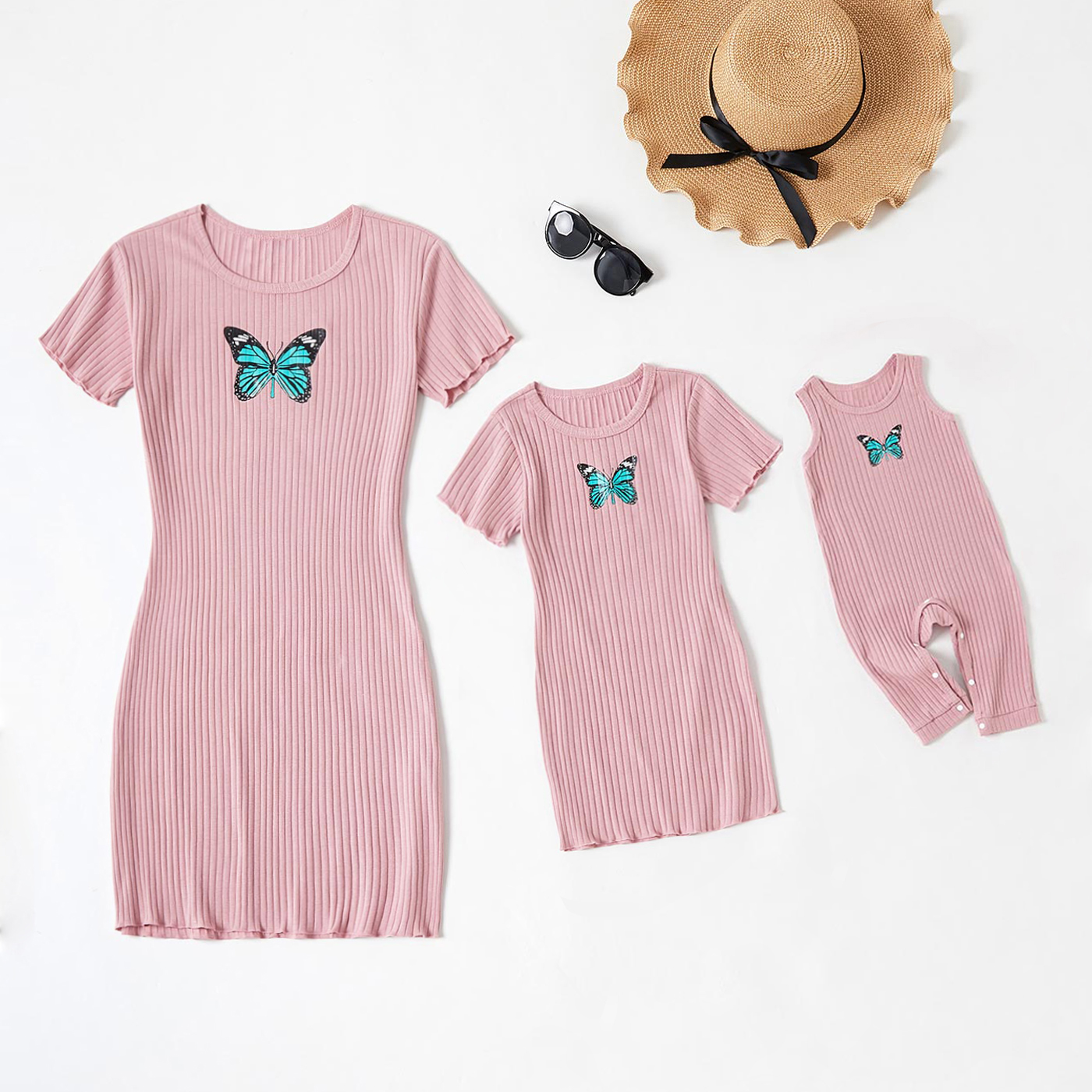 Butterfly Pattern Matching Pink Skinny Short Sleeve Mini Dresses for Mommy and Me( Loose Tank Baby Rompers)
Butterfly Pattern Matching Pink Skinny Short Sleeve Mini Dresses for Mommy and Me( Loose Tank Baby Rompers)