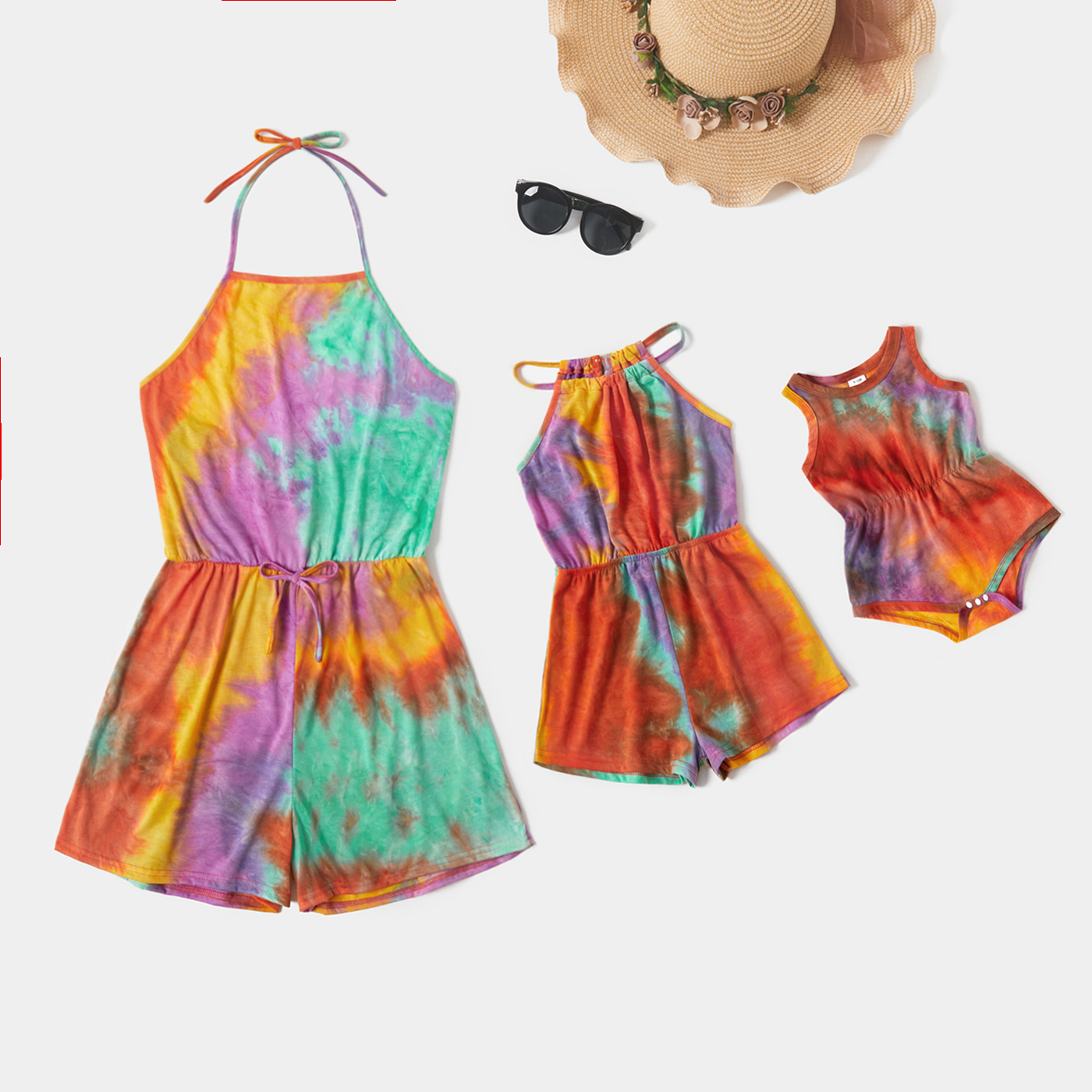 Tie-dye Series Halter Neck Shorts Rompers for Mommy and Me
Tie-dye Series Halter Neck Shorts Rompers for Mommy and Me