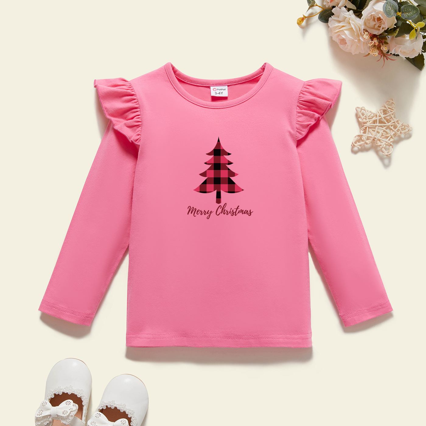 Christmas Toddler Girl Graphic Christmas Tree and Letter Print Ruffled Long-sleeve Tee
Christmas Toddler Girl Graphic Christmas Tree and Letter Print Ruffled Long-sleeve Tee