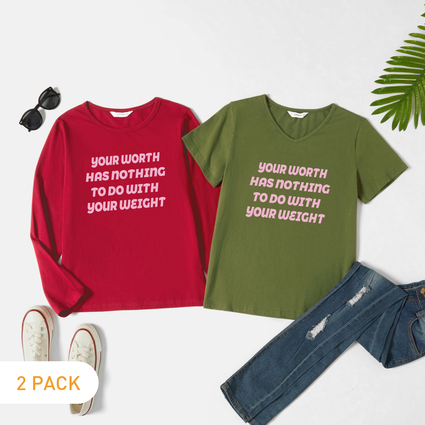 2-Pack Graphic Tee Set For women