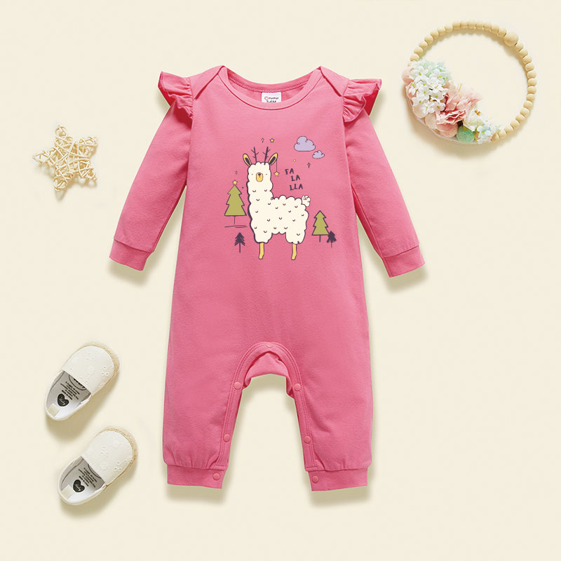 Baby Graphic Flutter-sleeve Long-sleeve Jumpsuit 
Baby Graphic Flutter-sleeve Long-sleeve Jumpsuit
