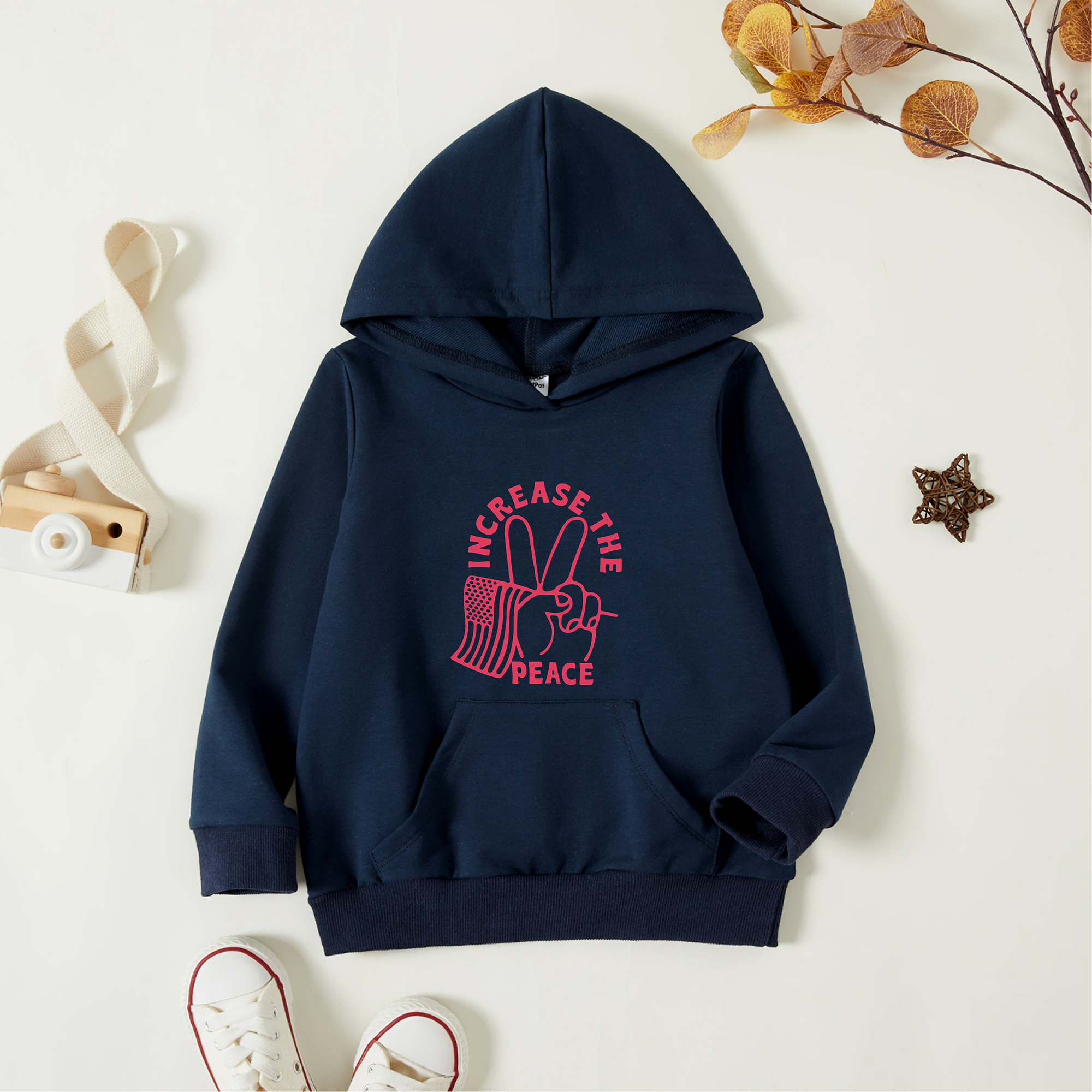 Toddler Graphic Dark Blue Long-sleeve Hooded Pullover 
Toddler Graphic Dark Blue Long-sleeve Hooded Pullover