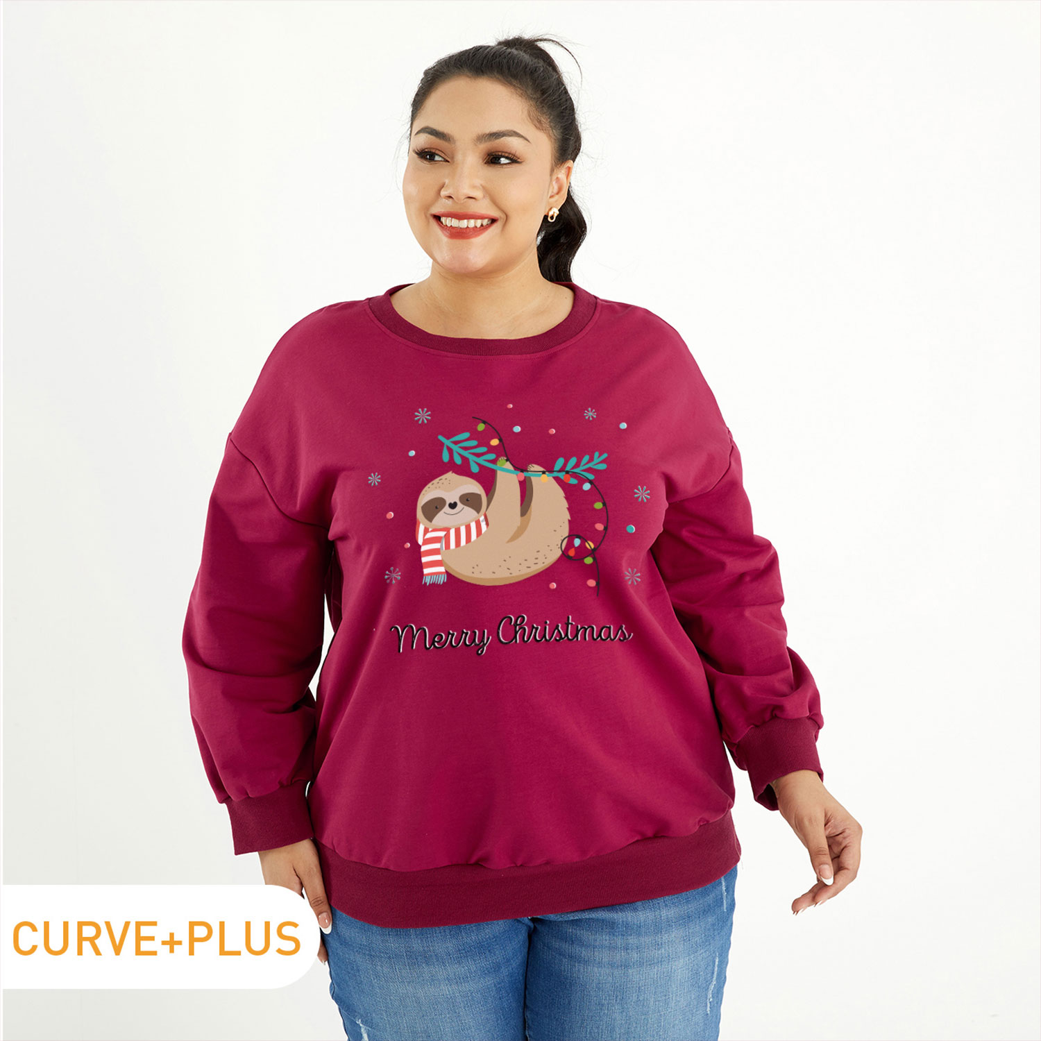 Christmas Women Plus Size Graphic Sloth and Letter Print Round Neck Long-sleeve Pullover
Christmas Women Plus Size Graphic Sloth and Letter Print Round Neck Long-sleeve Pullover