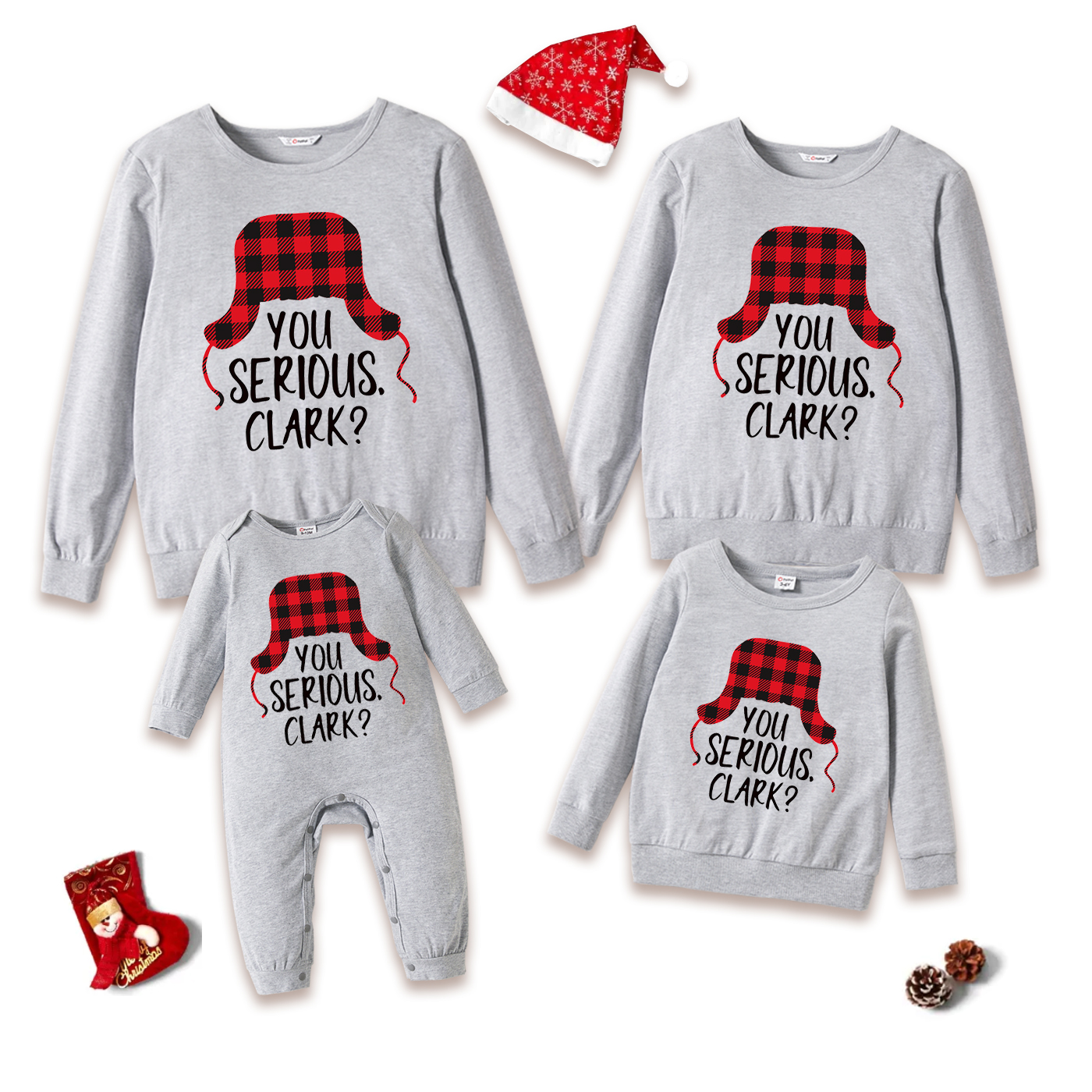Christmas Buffalo Plaid Hat and Letter Print 100% Cotton Family Matching Long-sleeve Sweatshirts
Christmas Buffalo Plaid Hat and Letter Print 100% Cotton Family Matching Long-sleeve Sweatshirts