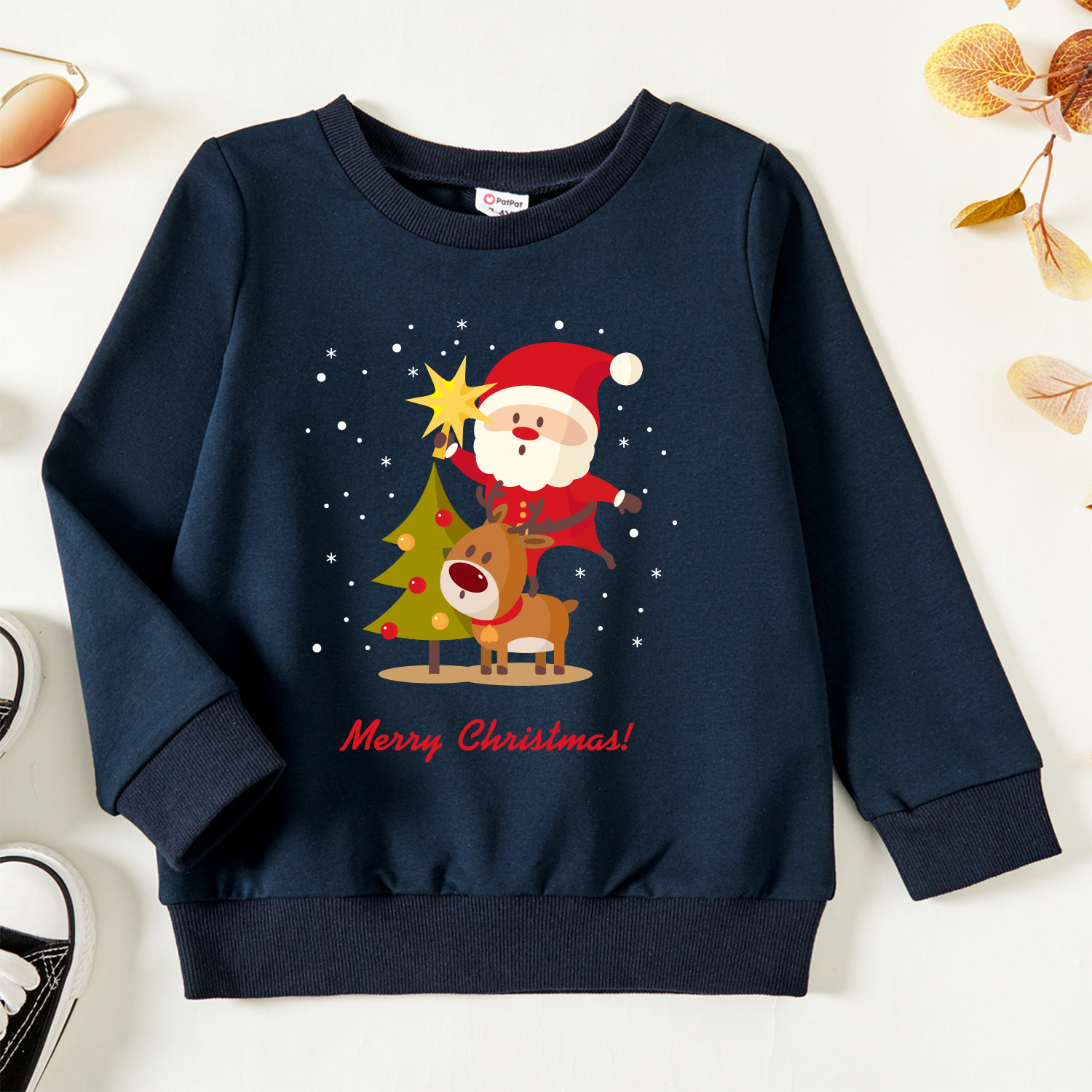 Christmas Toddler Graphic Reindeer and Santa and Christmas Tree Print Long-sleeve Pullover
Christmas Toddler Graphic Reindeer and Santa and Christmas Tree Print Long-sleeve Pullover