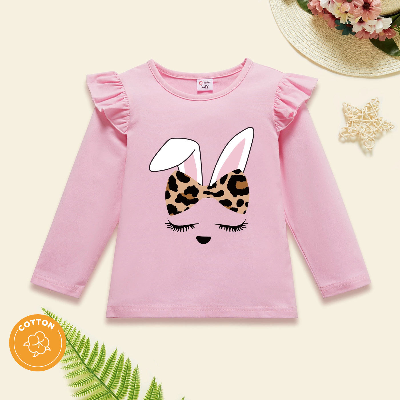 Toddler Girl Graphic Rabbit and Leopard Print Ruffled Long-sleeve Tee
Toddler Girl Graphic Rabbit and Leopard Print Ruffled Long-sleeve Tee