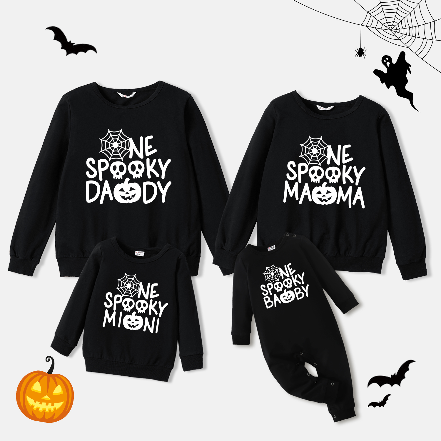 Halloween Family Matching 100% Cotton Long-sleeve Graphic Black Pullover Sweatshirts
Halloween Family Matching 100% Cotton Long-sleeve Graphic Black Pullover Sweatshirts