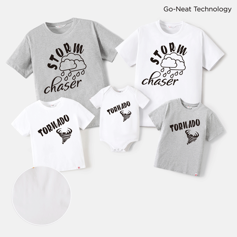 Go-Neat Water Repellent and Stain Resistant Family Matching Storm & Letter Print Short-sleeve Tee
Go-Neat Water Repellent and Stain Resistant Family Matching Storm & Letter Print Short-sleeve Tee