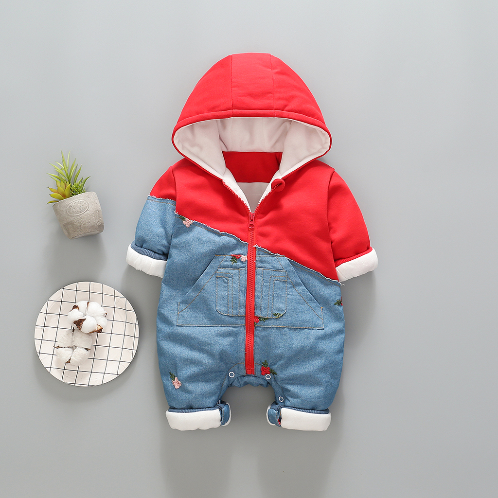 Stylish Denim Splice Hooded Long-sleeve Jumpsuit for Baby
Stylish Denim Splice Hooded Long-sleeve Jumpsuit for Baby