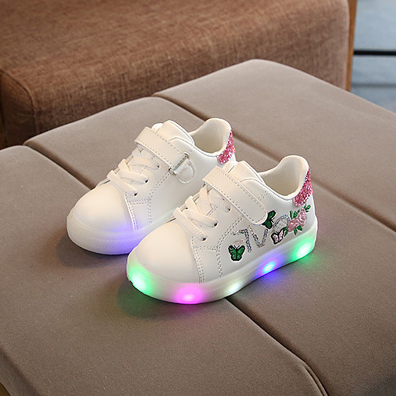 Baby/ Toddler's Butterfly Flower Embroidered LED Sneaker 
Baby/ Toddler's Butterfly Flower Embroidered LED Sneaker