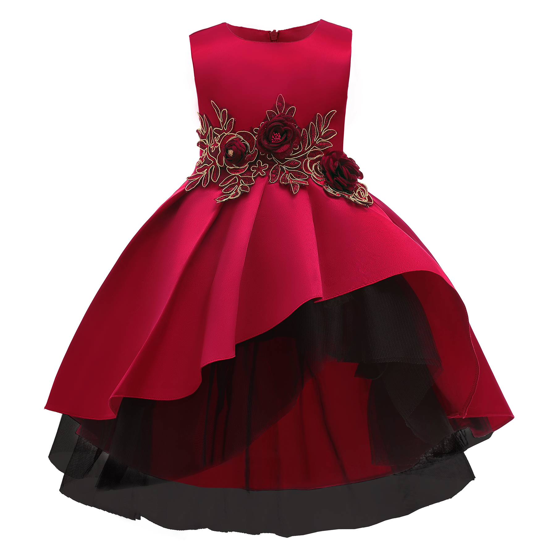 Elegant Flower Decor Mesh Sleeveless Party Dress