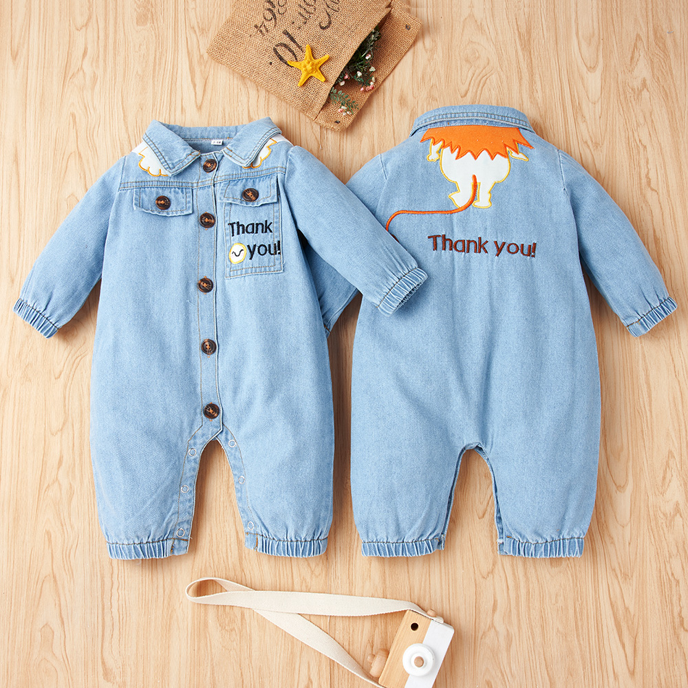 Baby Denim Letter Jumpsuit