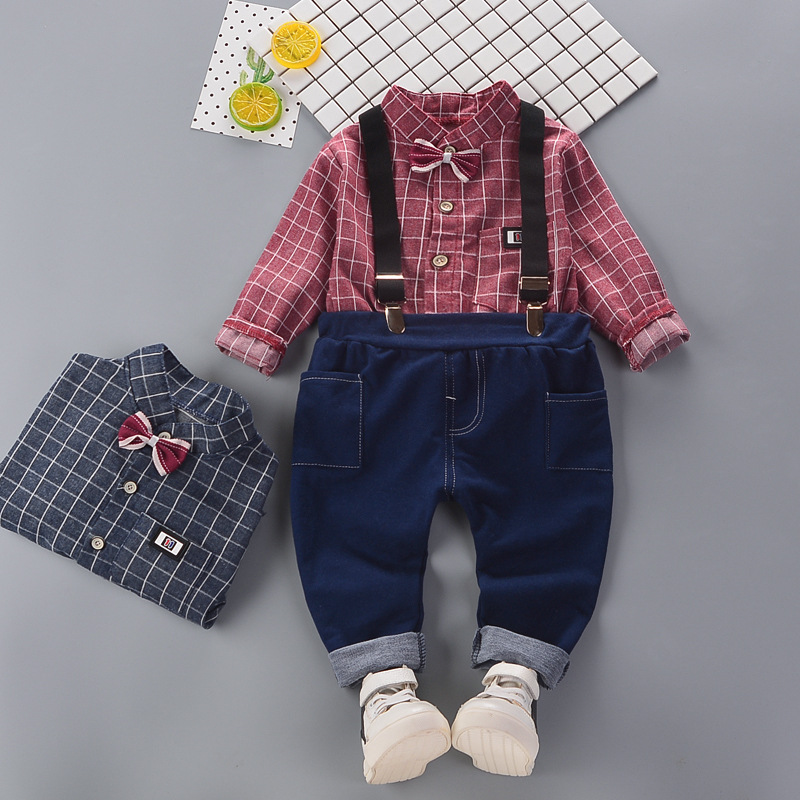 2-piece Baby / Toddler Boy Bow Decor Palid Long-sleeve Shirt and Solid Strappy Pants Set
2-piece Baby / Toddler Boy Bow Decor Palid Long-sleeve Shirt and Solid Strappy Pants Set