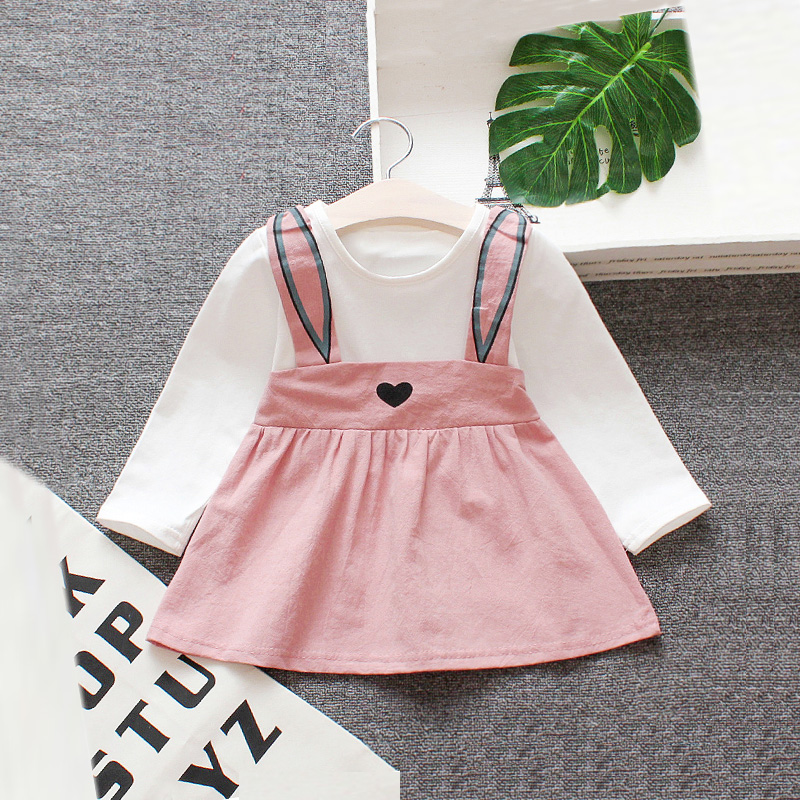 Baby and Toddler Girl's Lovely Rabbit Design Long-sleeve Dress 
Baby and Toddler Girl's Lovely Rabbit Design Long-sleeve Dress