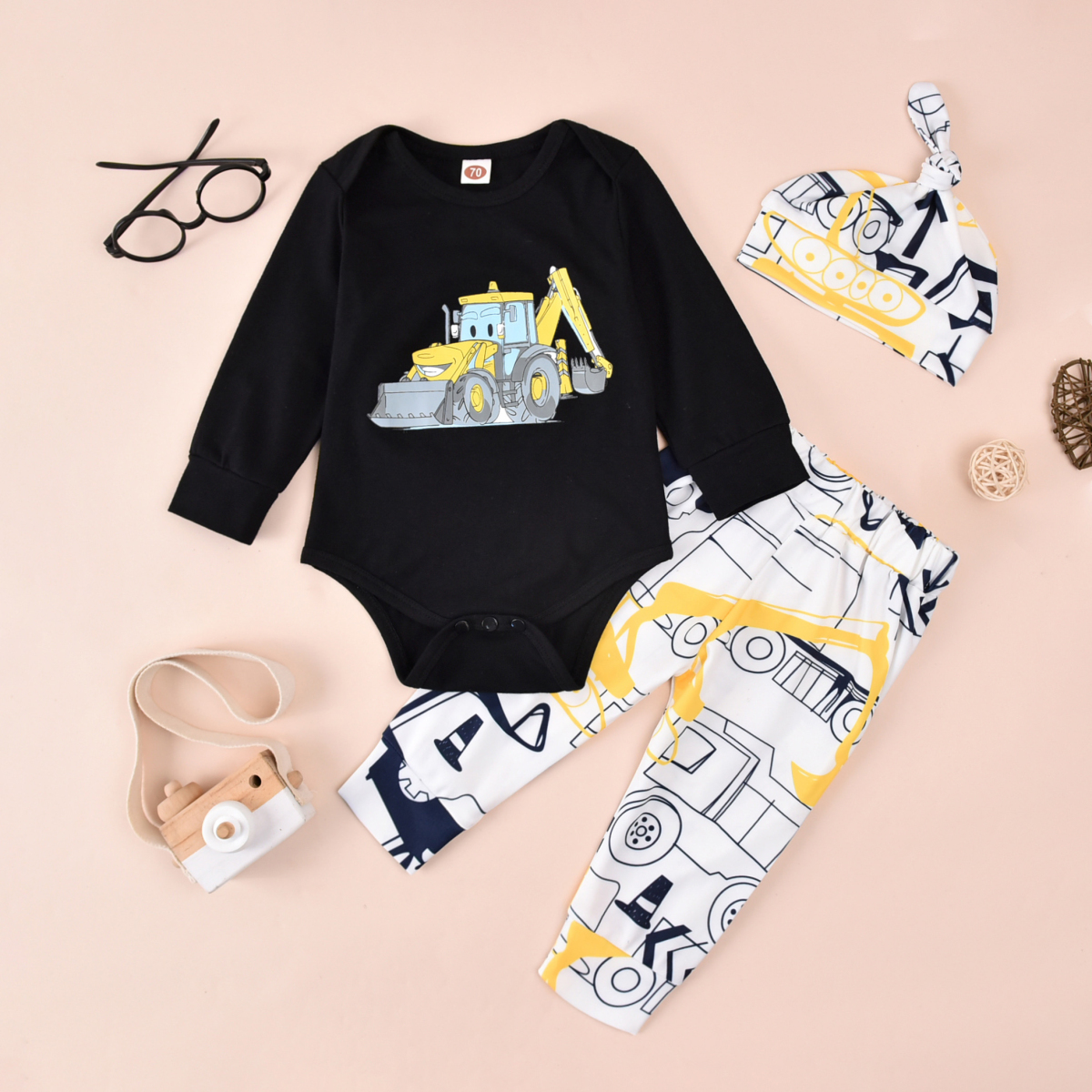 3pcs Baby Boy casual Vehicle Baby's Sets Long-sleeve Romper Infant Clothing Outfits
3pcs Baby Boy casual Vehicle Baby's Sets Long-sleeve Romper Infant Clothing Outfits