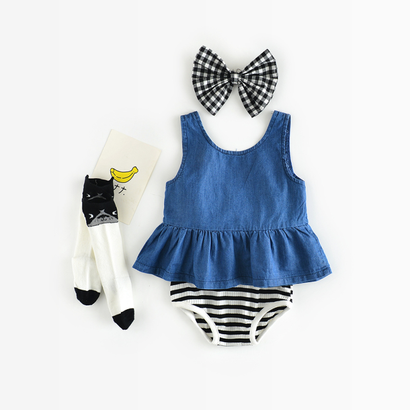 2019 New Baby Girls Full Cotton Striped Denim Jeans Ruffled Skirt Bodysuit Jumpsuit Romper One piece
2019 New Baby Girls Full Cotton Striped Denim Jeans Ruffled Skirt Bodysuit Jumpsuit Romper One piece
