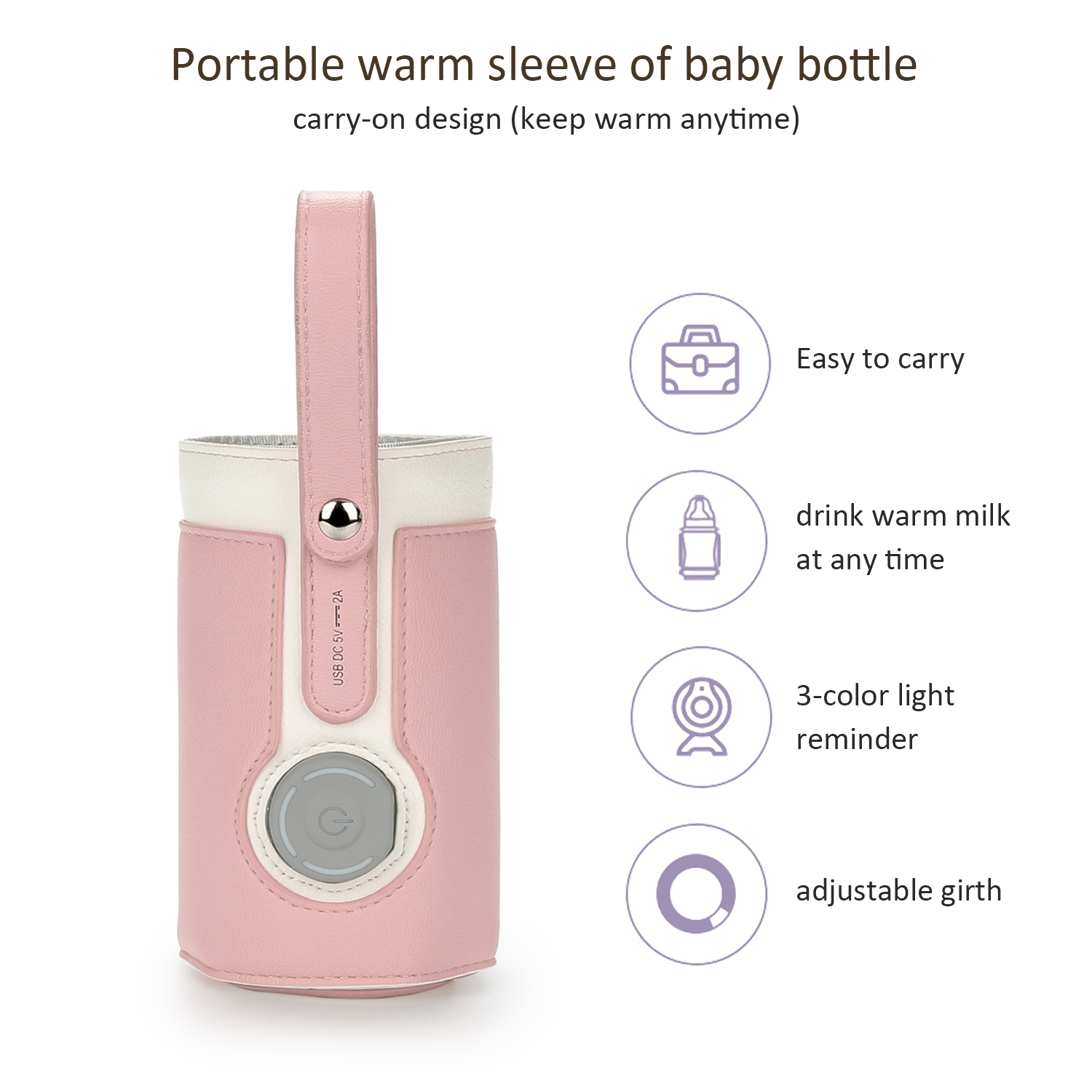 Nursing Bottle Insulation Cover Universal Heating Sleeve USB