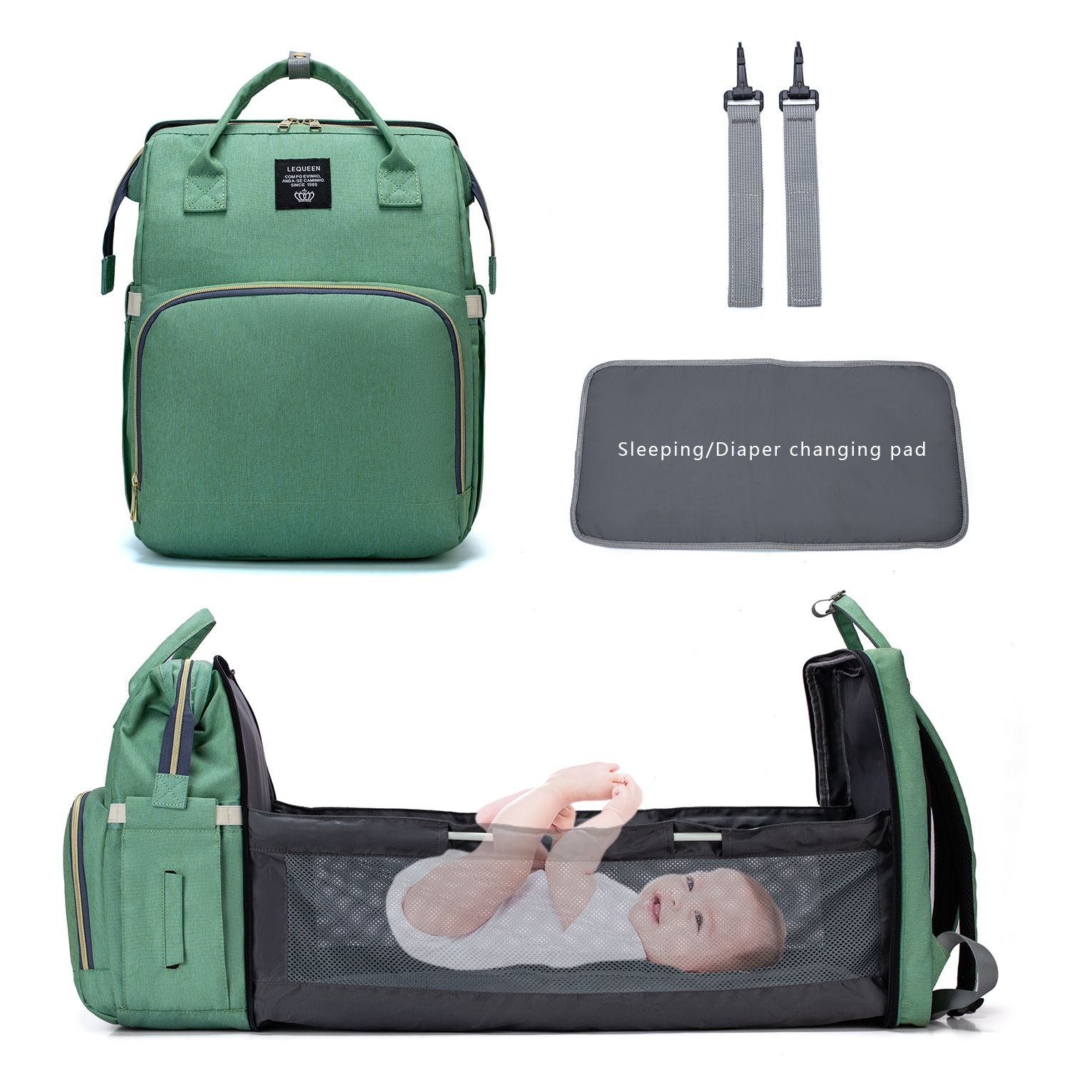 PatPat multicolorful Windeltasche Rucksack mit großer Kapazität, langlebiger Mutterschaft Reiserucksack für mit Wickelauflagen Babypflege