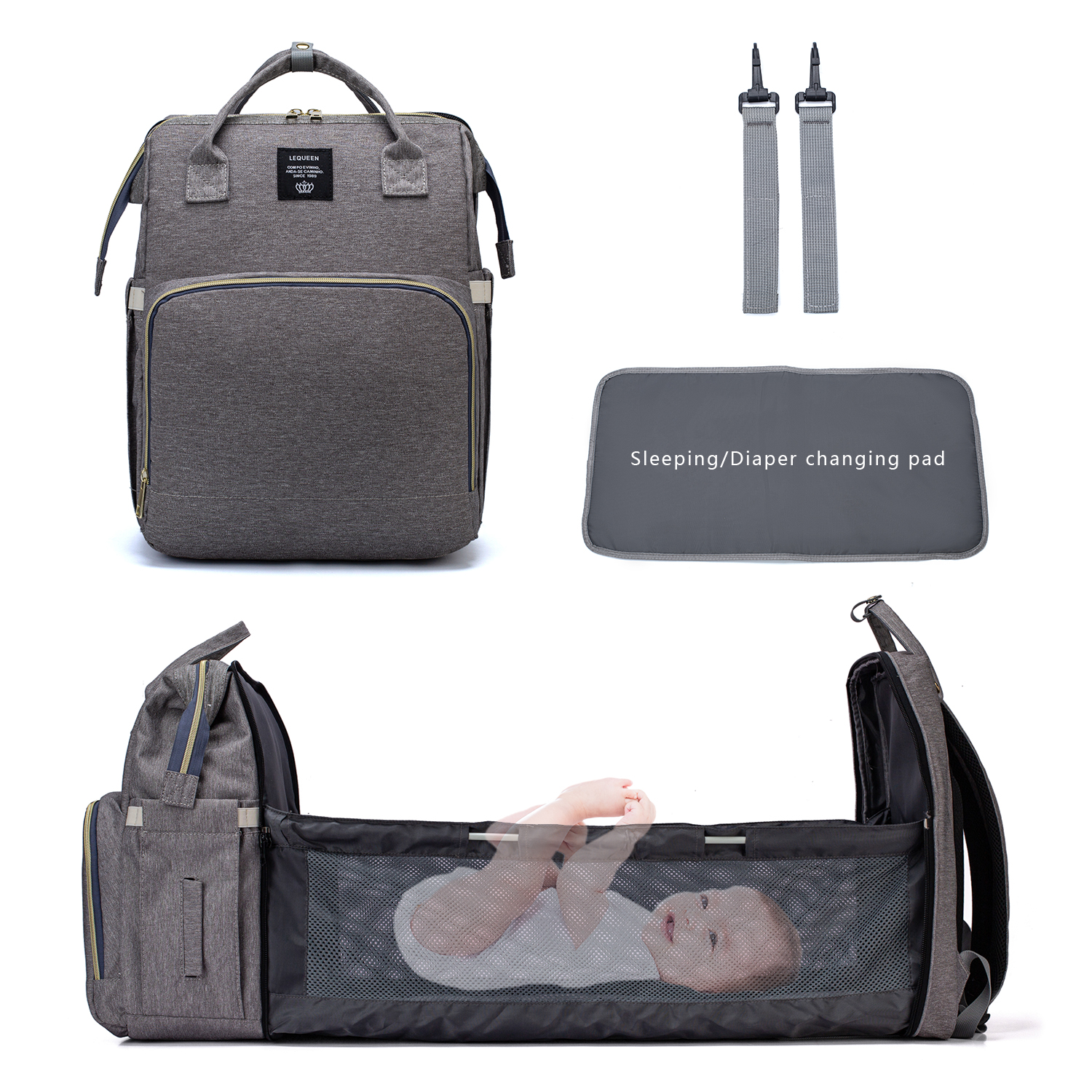 PatPat multicolorful Windeltasche Rucksack mit großer Kapazität, langlebiger Mutterschaft Reiserucksack für mit Wickelauflagen Babypflege