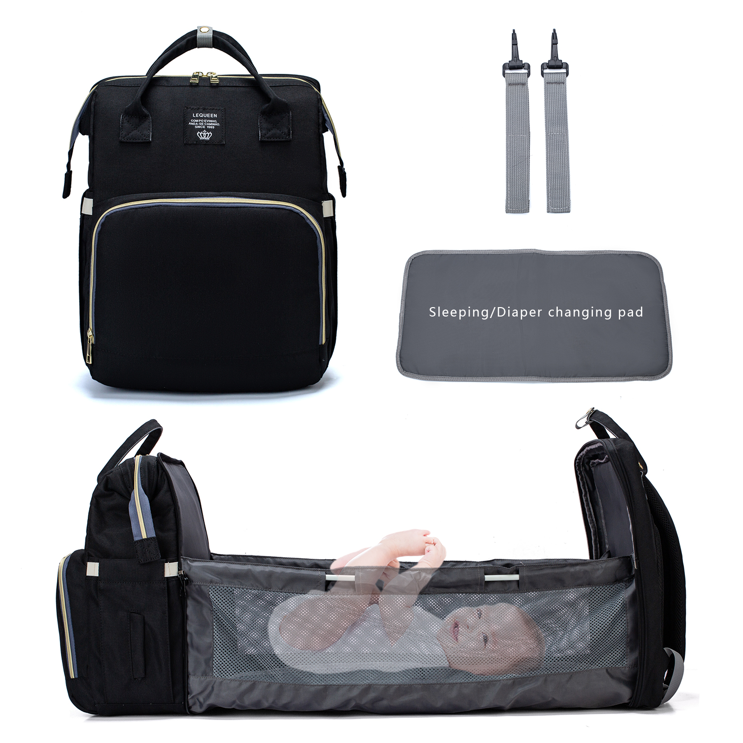 PatPat multicolorful Windeltasche Rucksack mit großer Kapazität, langlebiger Mutterschaft Reiserucksack für mit Wickelauflagen Babypflege