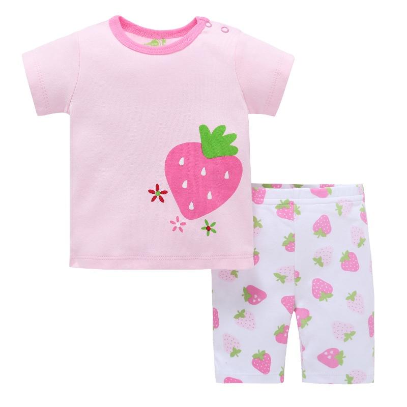 Cotton summer short-sleeved suit baby suit infant