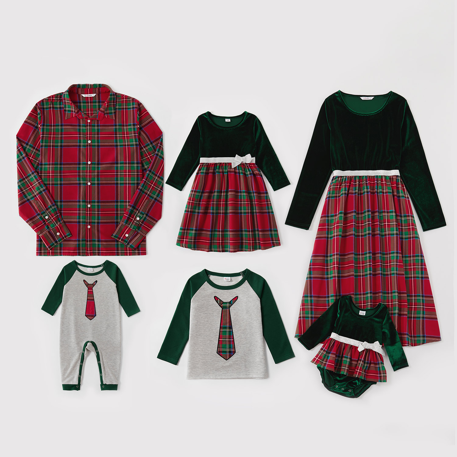 

Mosaic Cotton Christmas Family Matching Plaid Sets