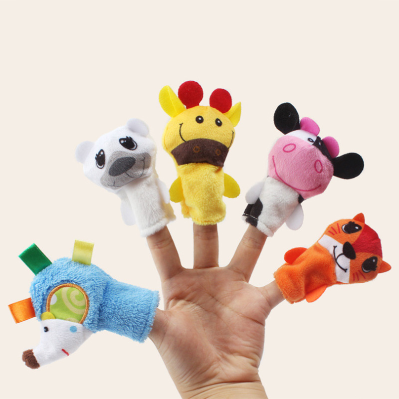 

5-pcs Baby Animal Finger Puppet Plush Toys high quality Cartoon Biological Child Toddler Gift