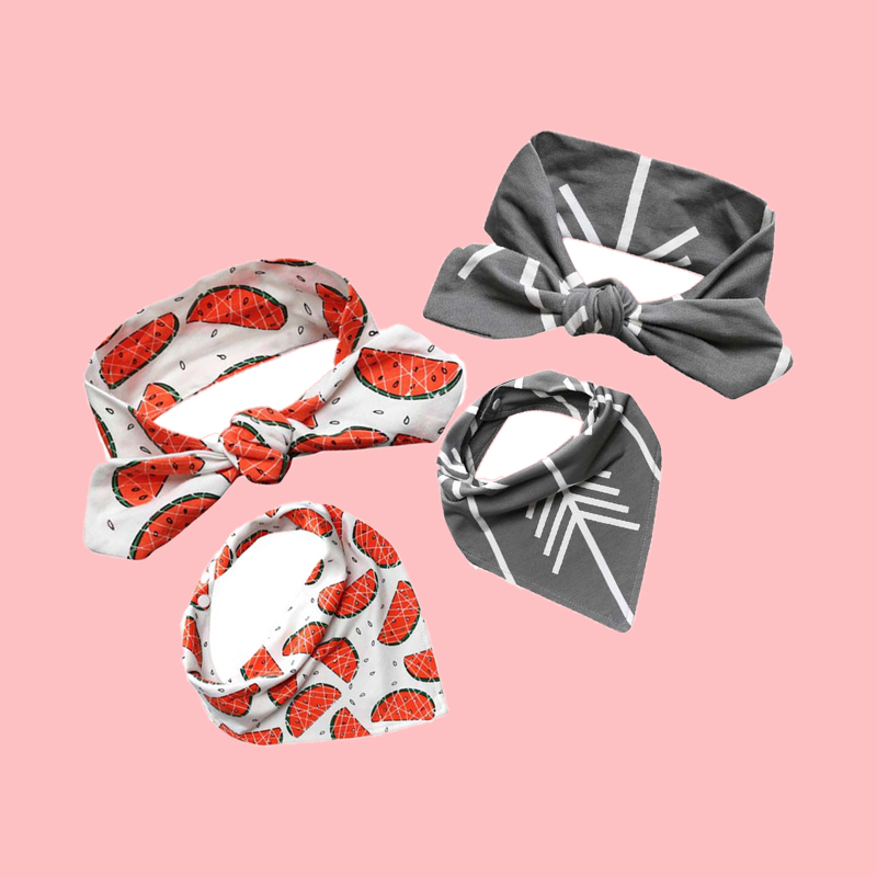 

Pet hair band + triangle scarf (2 piece set)