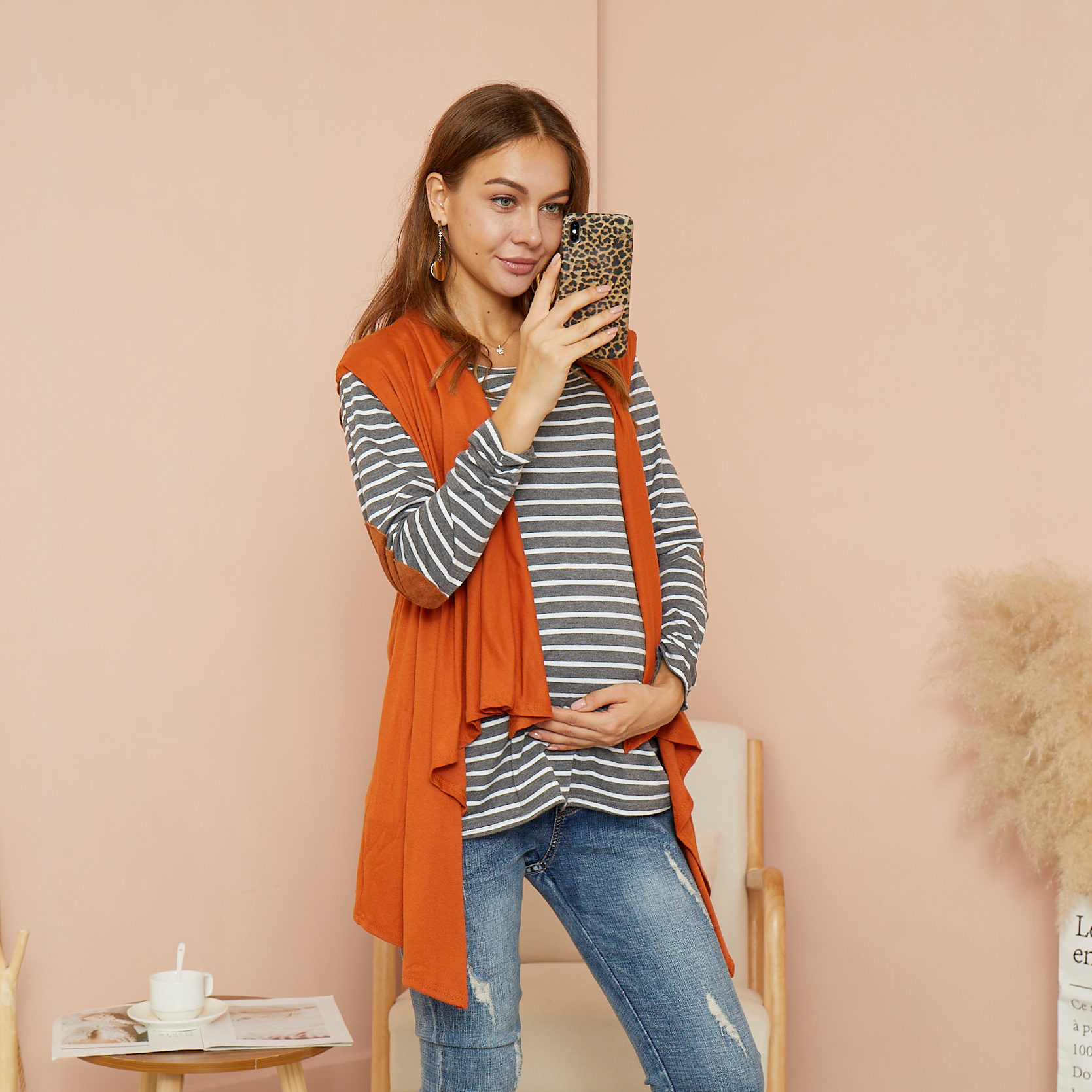 

Maternity Plain Khaki Coat