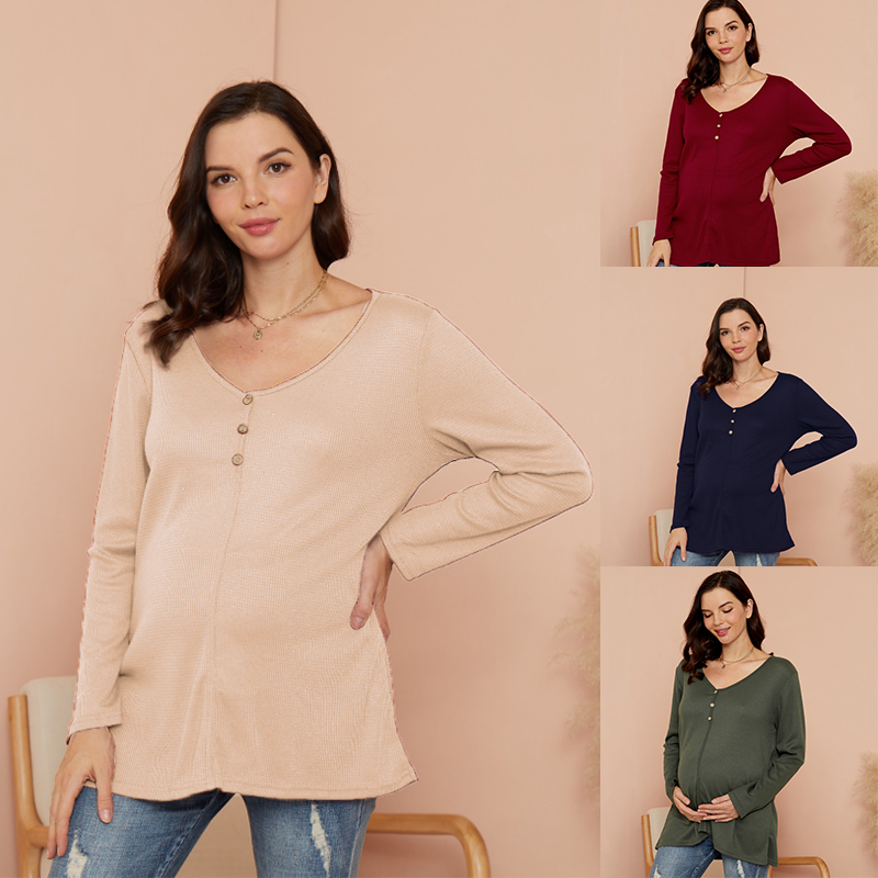 

Maternity V-neck Plain T-shirt