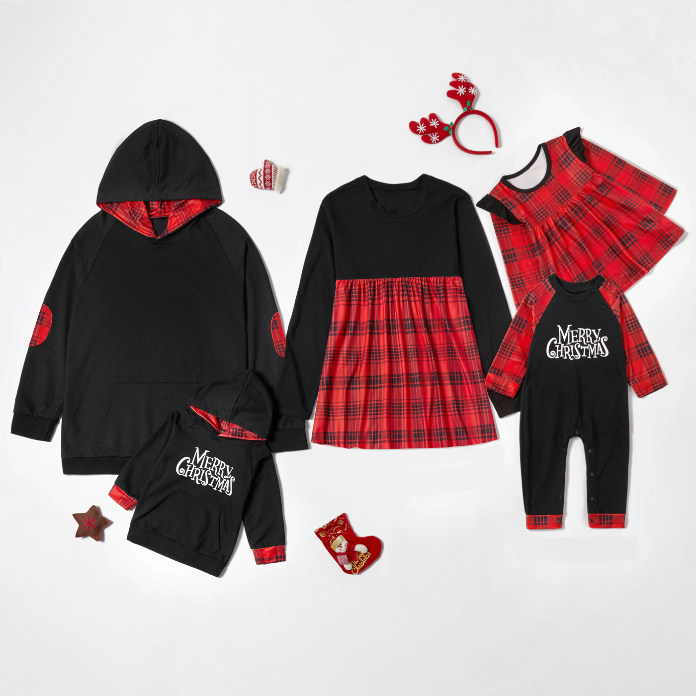 

Merry Christmas Series Plaid Family Matching Tops