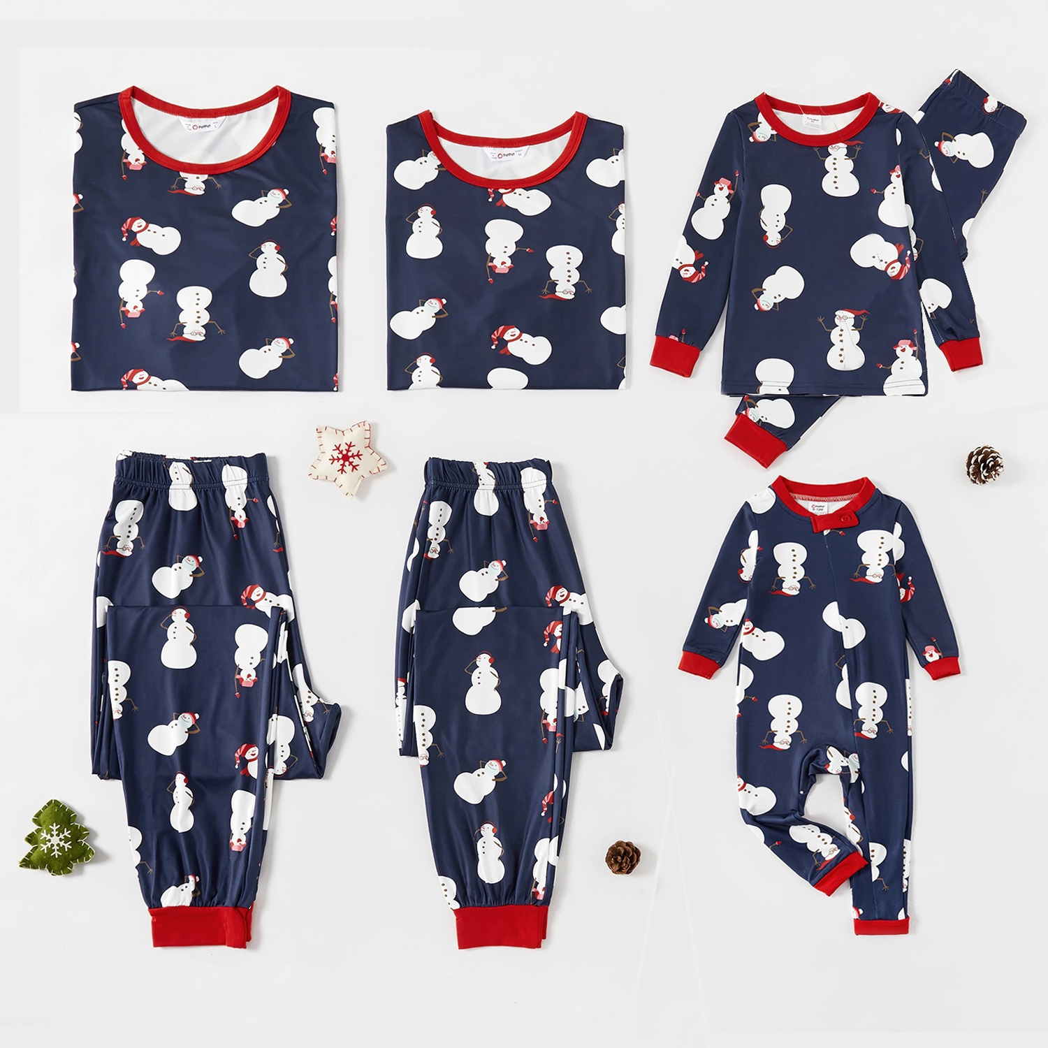 

Snowman Pattern Family Matching Pajamas Sets