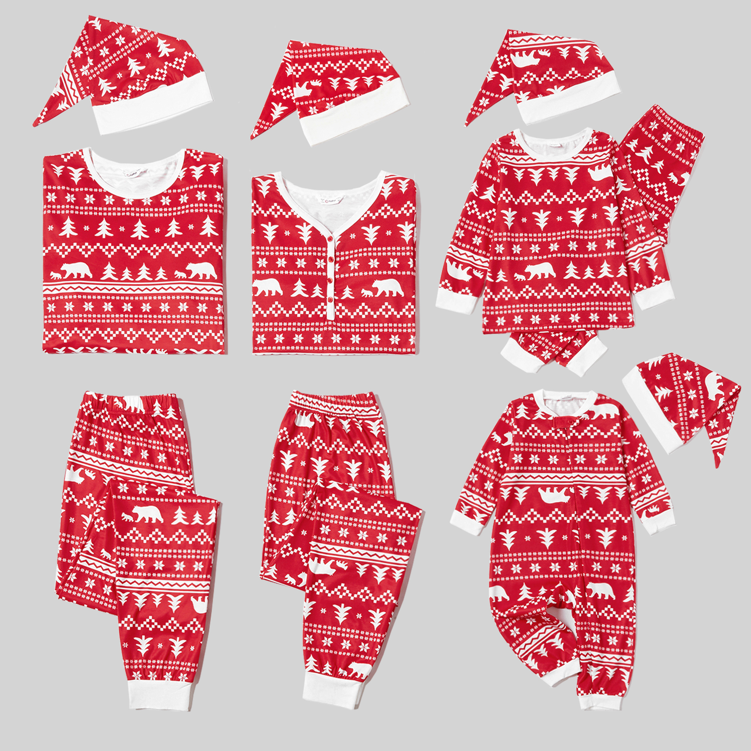 

Traditional Christmas Print Family Matching Pajamas Sets(Flame resistant)