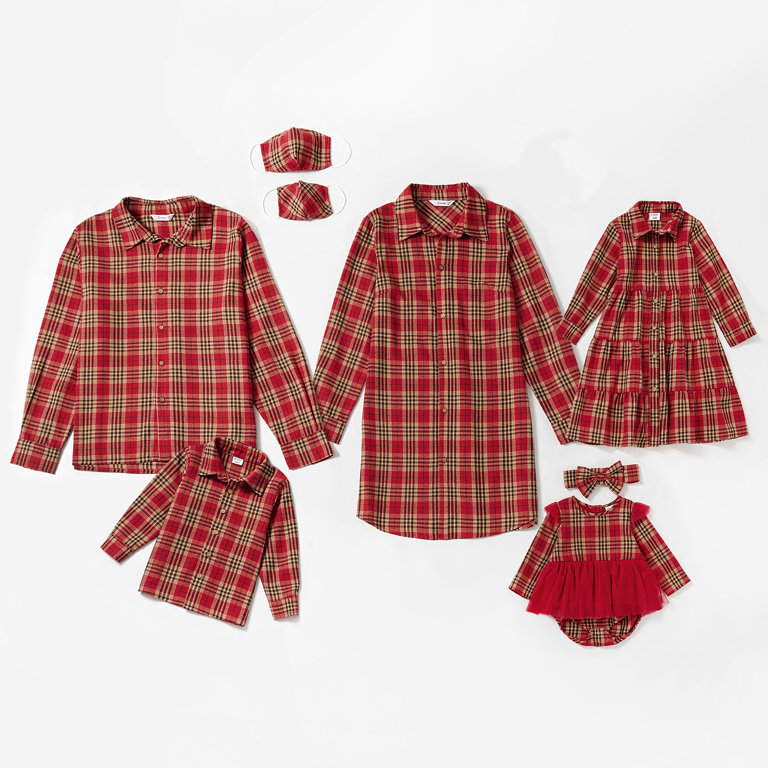 

Mosaic Family Matching Red Plaid Sets(Shirts Dresses - Plaid Button Front Shirts - Rompers)
