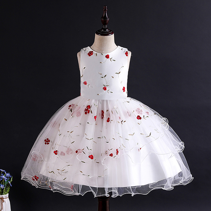 

Toddler Embroidered Mesh Sleeveless Party Dress