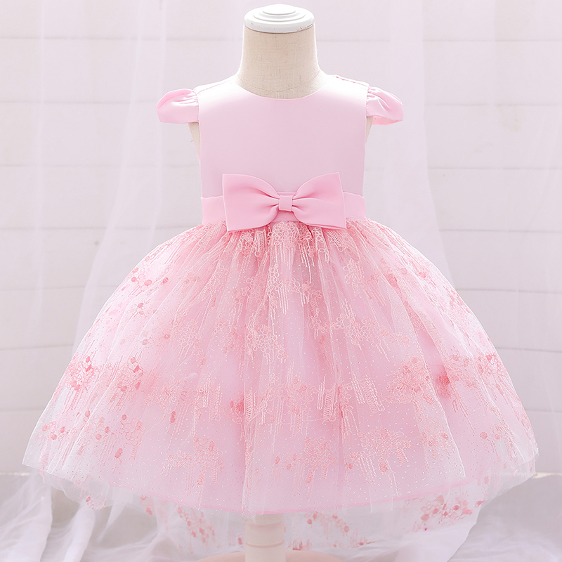 

Baby / Toddler Bowknot Mesh Sleeveless Party Dress
