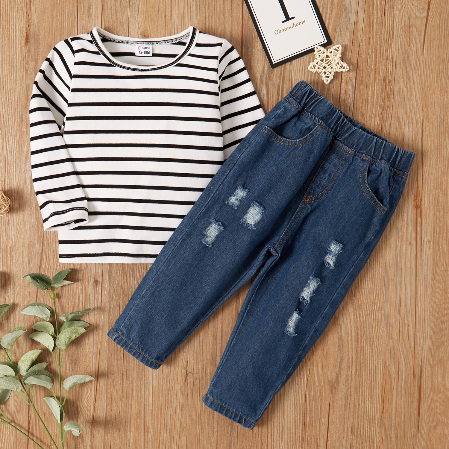 

2pcs Baby Long-sleeve Cotton Unisex casual Stripes Baby's Sets