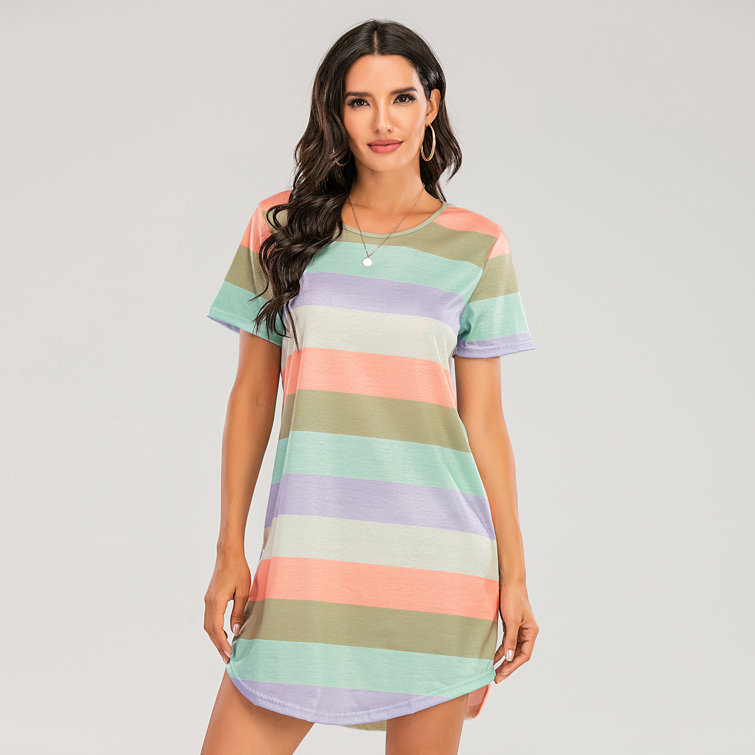 

casual Stripes Short Sleeve Pajamas