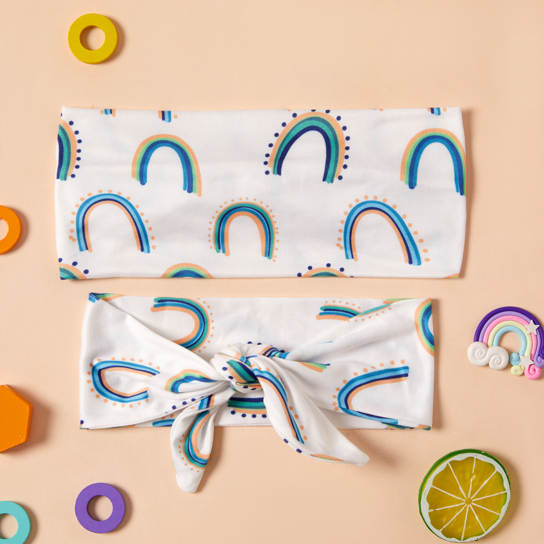 

Rainbow Line Print Headbands for Mommy and Me