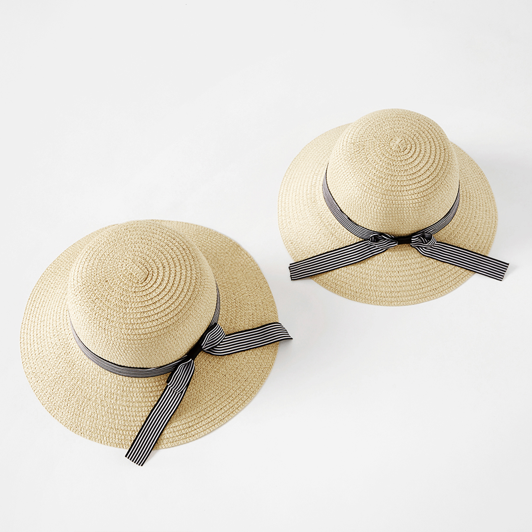 

Beach Straw Hats with Bowknot for Mommy and Me