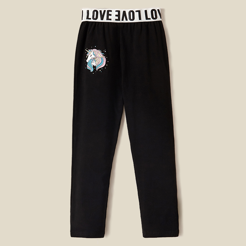 

Kids Girl Unicorn Letter Leggings