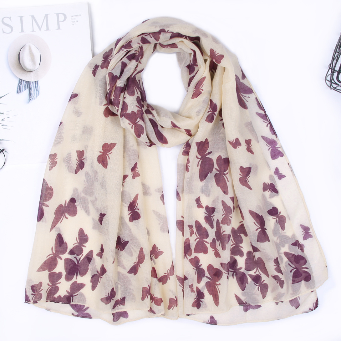 

Butterfly Print Silk Scarf