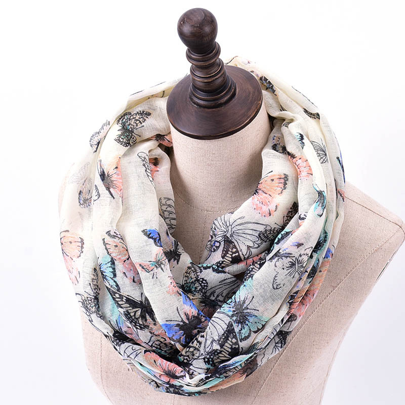 

Butterfly Print Silk Scarf