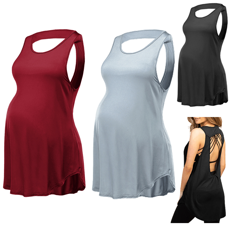 

Maternity Round collar Plain Tank Tops