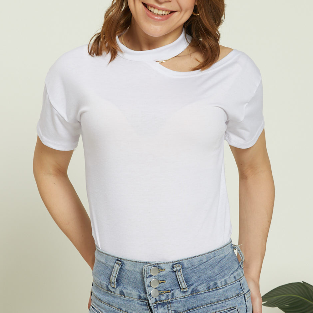 

Round collar Plain Short Sleeve casual T-shirt