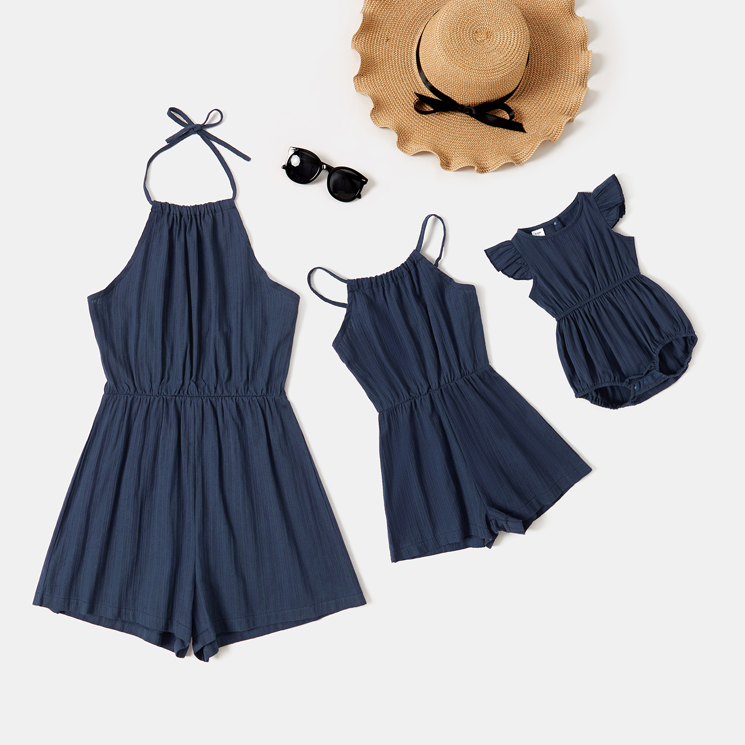 

Solid Color Sling Rompers for Mommy and Me