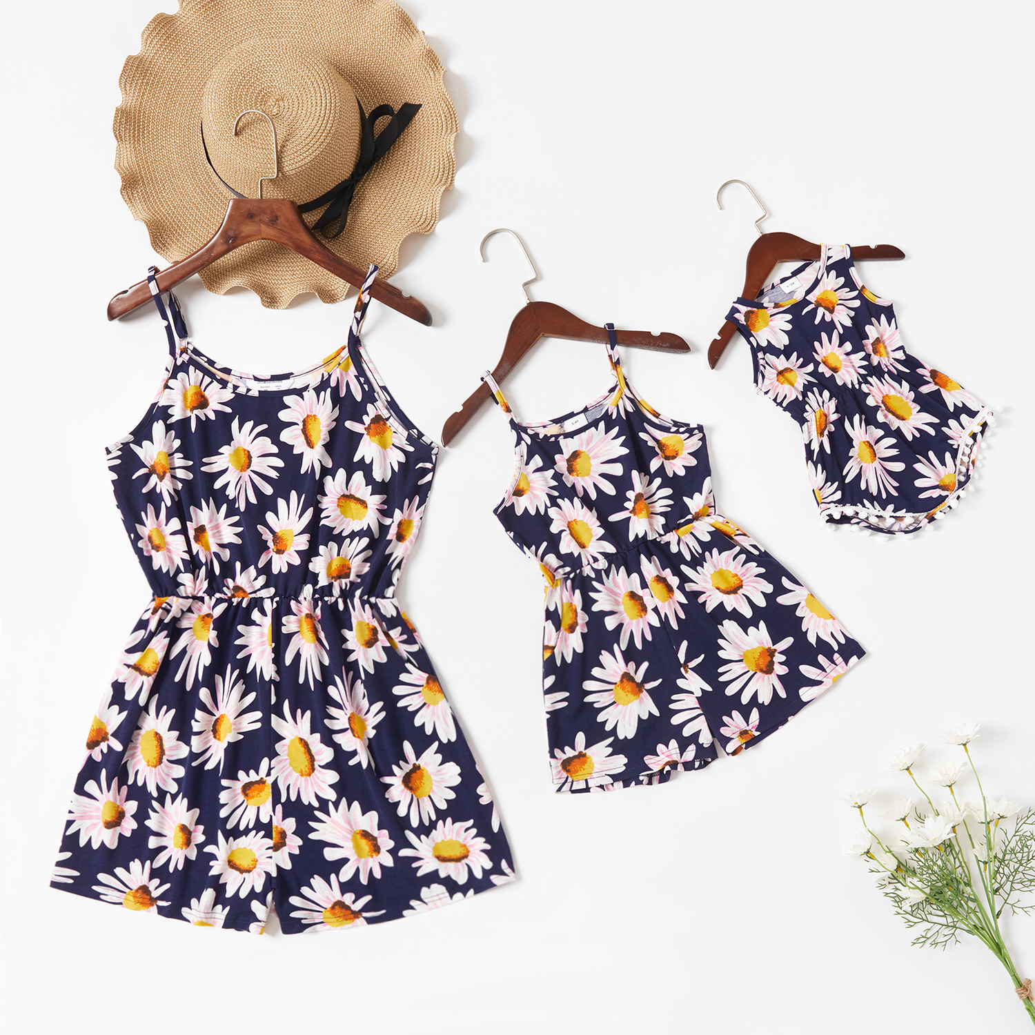 

Floral Print Sling Rompers for Mommy and Me