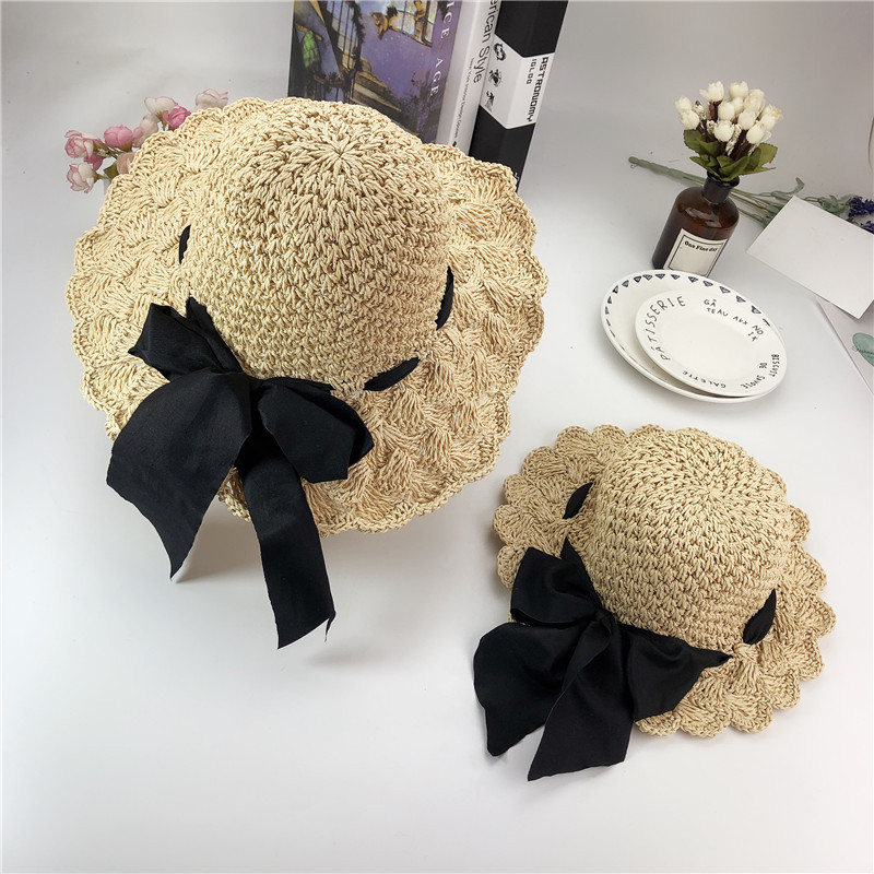 

Straw Bowknot Beach Hats for Mommy and Me