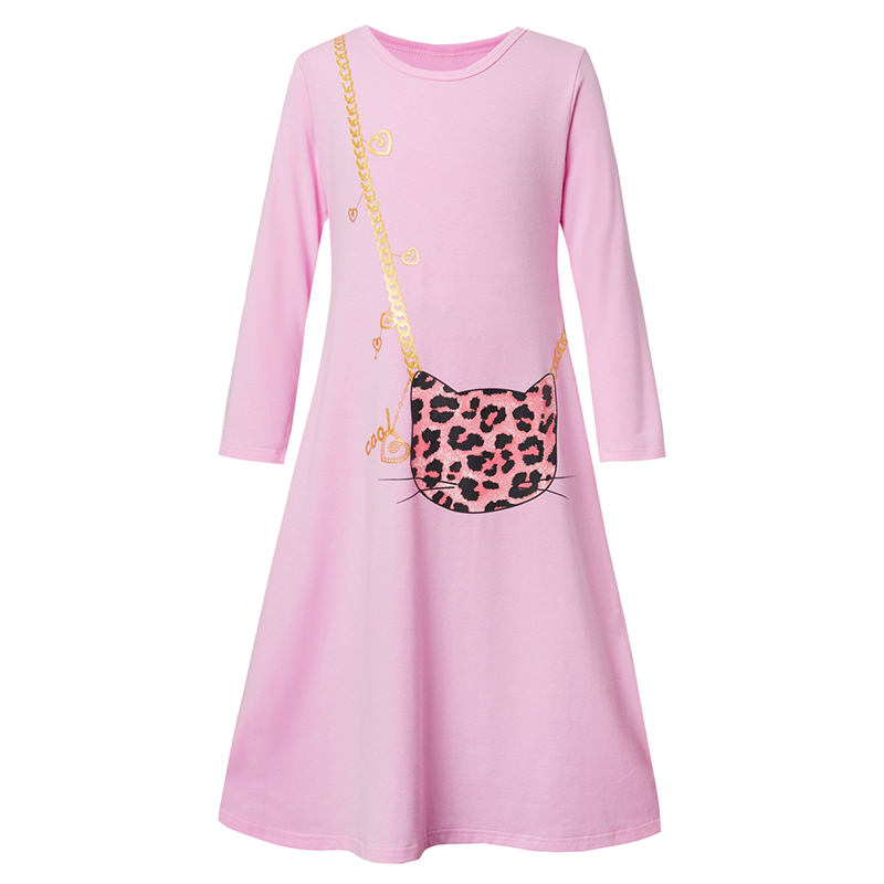 

Kids Girl Leopard Print Longsleeves Dress